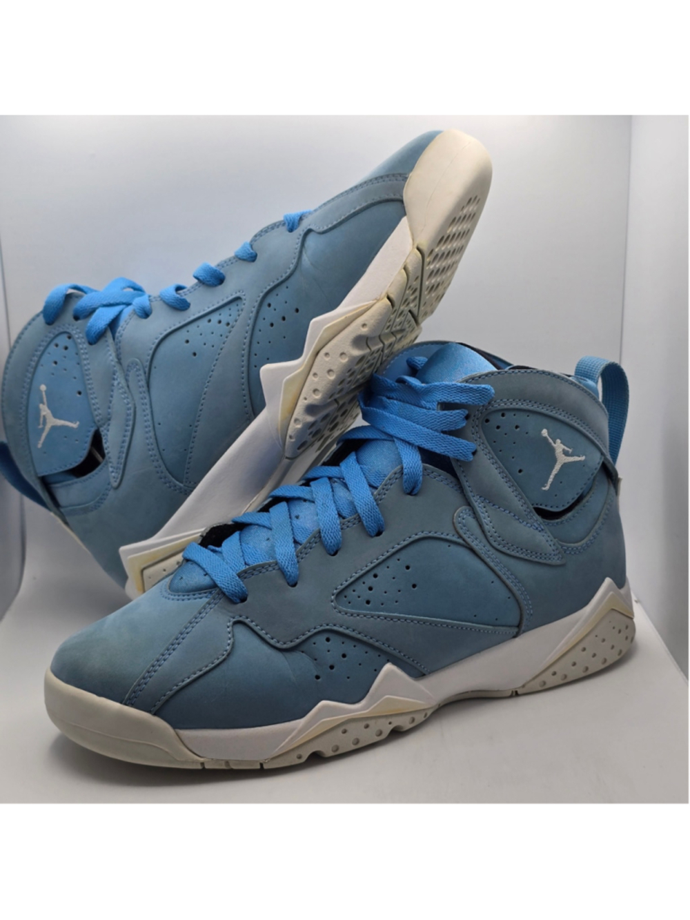 Air Jordan 7 Retro Pantone University Blue/White Size 7y womens 8.5 - Picture 4 of 10